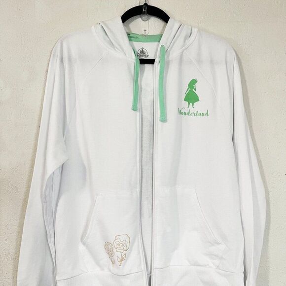Disney Parks Epcot UK Pavilion Alice in Wonderland Zip Hoodie NWT Medium - Picture 3 of 11